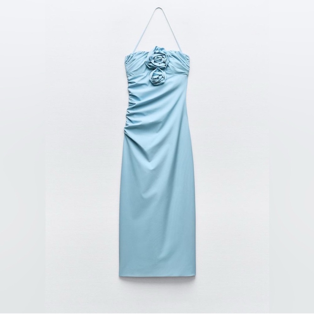 ZARA Blue Halter Dress